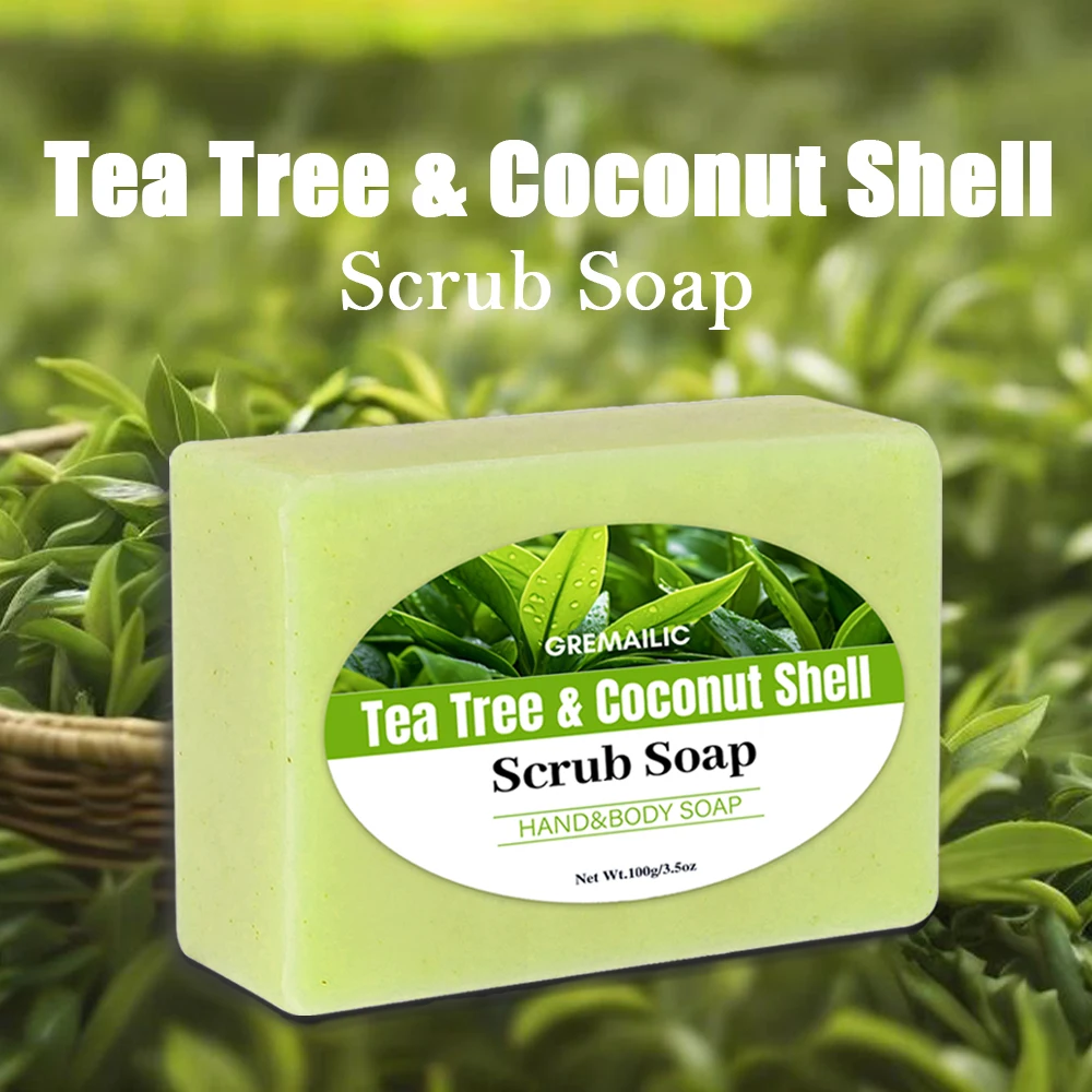 صابون الجسم بالشاي الأخضر والفحم - ينظف عميق/تقشير، يهدئ البشرة، ويوازن الزيت، وجميع أنواع البشرة #1