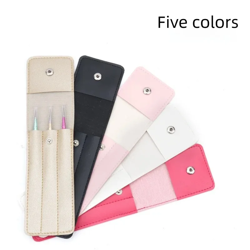 PUレザー製ピンセット保護カバー、安全レザーカバープロテクター、まつげエクステツール、眉毛用ピンセットキャップ