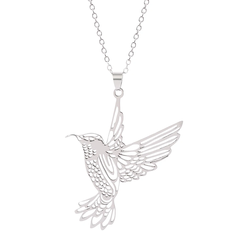 1pc Stainless steel hummingbird pendant clavicle chain ins female short bird swallow simple necklace