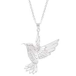 1pc Stainless steel hummingbird pendant clavicle chain ins female short bird swallow simple necklace