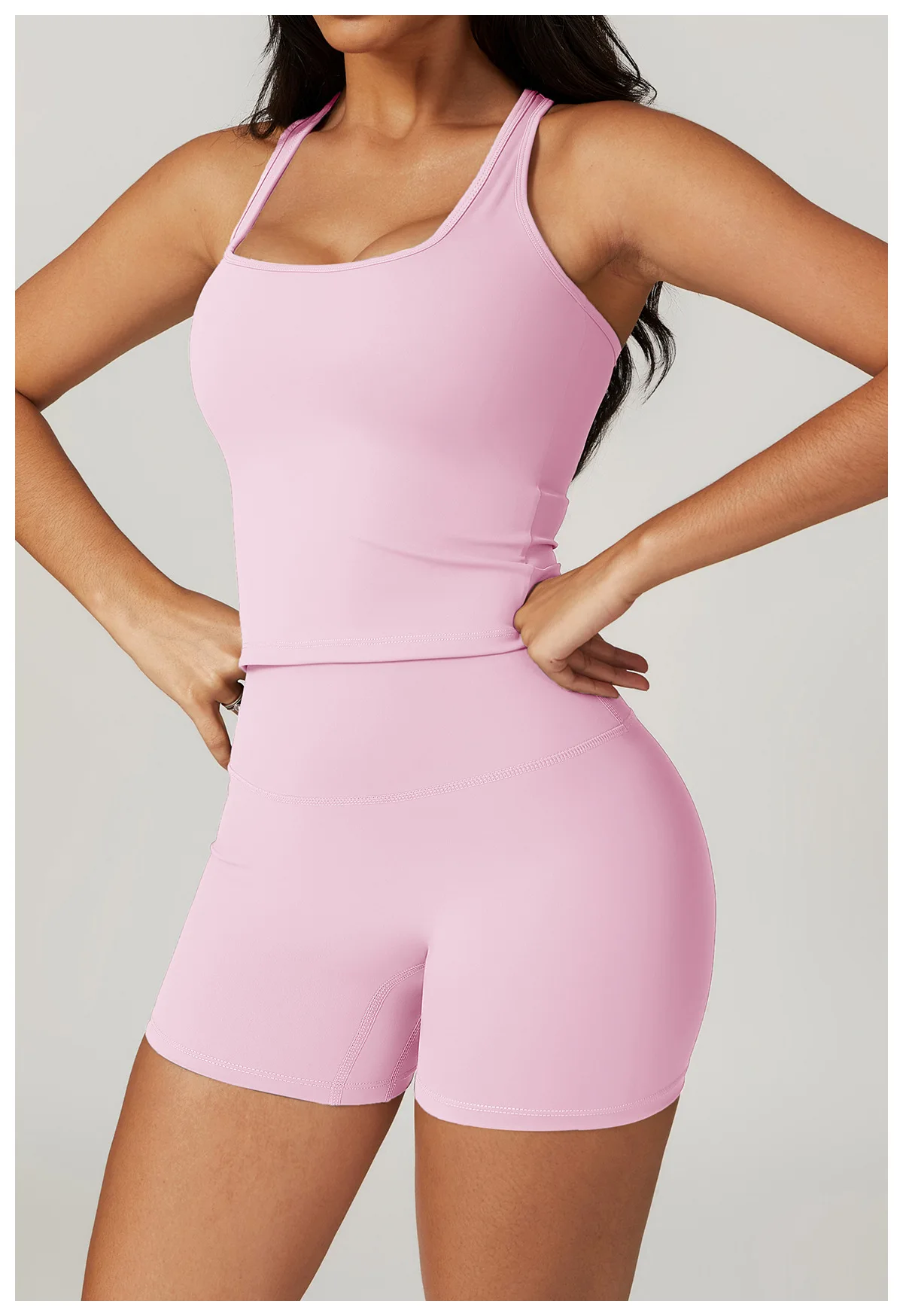 Hearuisavy Sommer Stoßfestes Yoga-Top Lauf-Tanktop für Damen Fitness Schnelltrocknende Trainingsweste Ärmelloses Sport-Top für Frauen – Detail 13