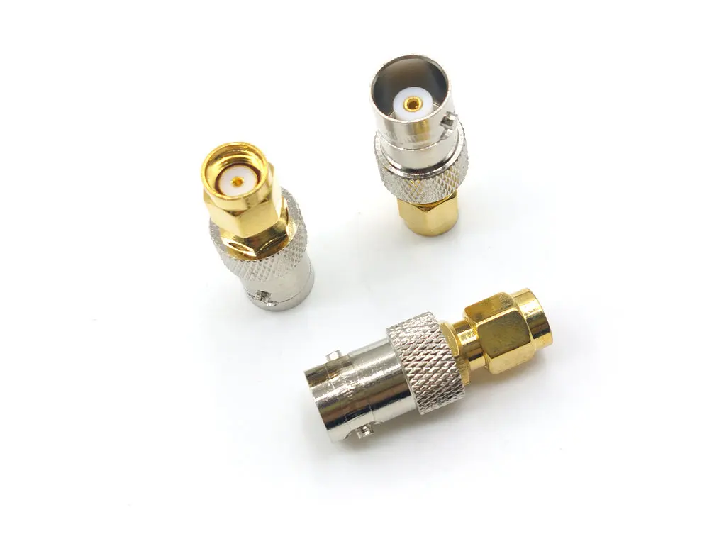 

brass RF Coaxial Coax BNC Female to RP SMA Male Plug Adapter Straight Audio RF Connector