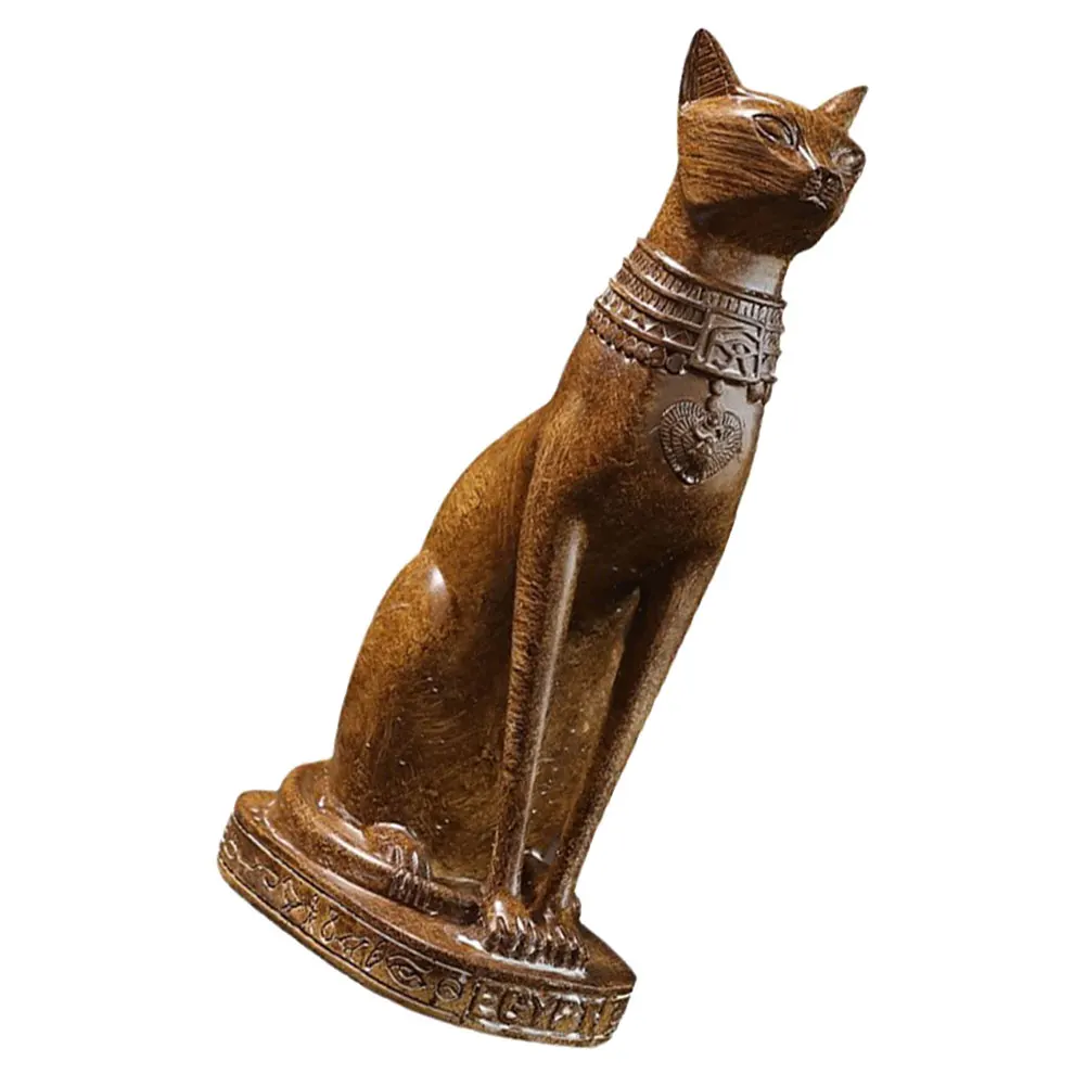 

Egyptian Cat Figurines Resin Animal Statue Decor Household Ornament Desktop Carving Vintage Charm Sophistication Playful Design