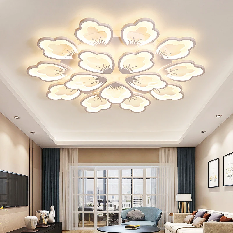 Modern Petal Shape LED Ceiling Light Led Ceiling Chandelier For Living Room Bedroom Ceiling Lamp Home Chandelier Remote Dimable