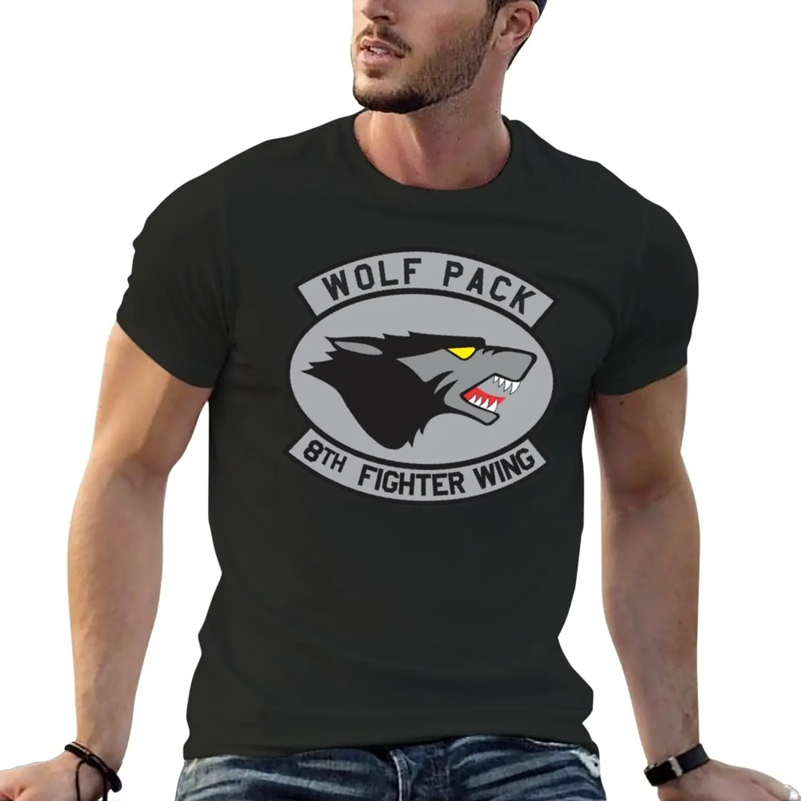 New Wolf Pack - Kunsan Air Base - Republic of Korea - Clean Style T-Shirt Short sleeve funny t shirts funny t shirts for men