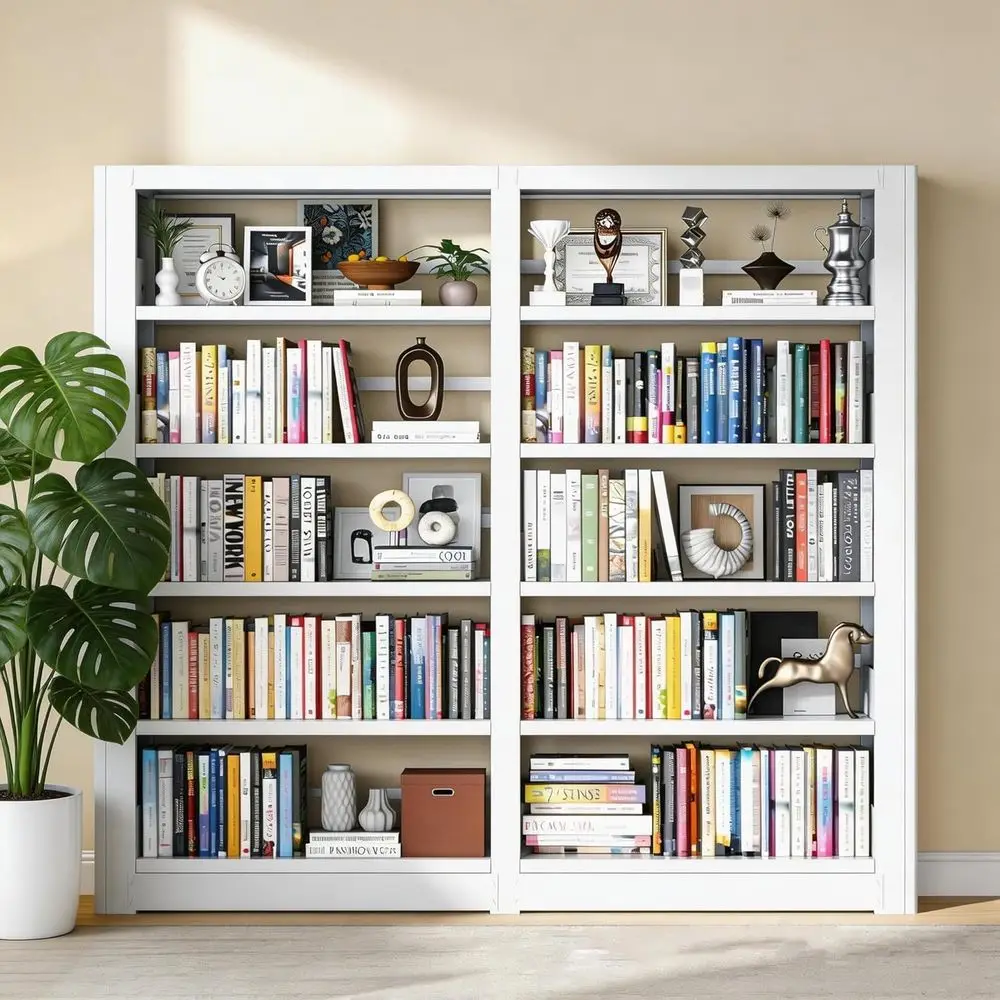 Industrial-Strength 5-Shelf Steel Bookcase, Holds 280 lbs per Shelf, 69H x 69W for Home or Office Use