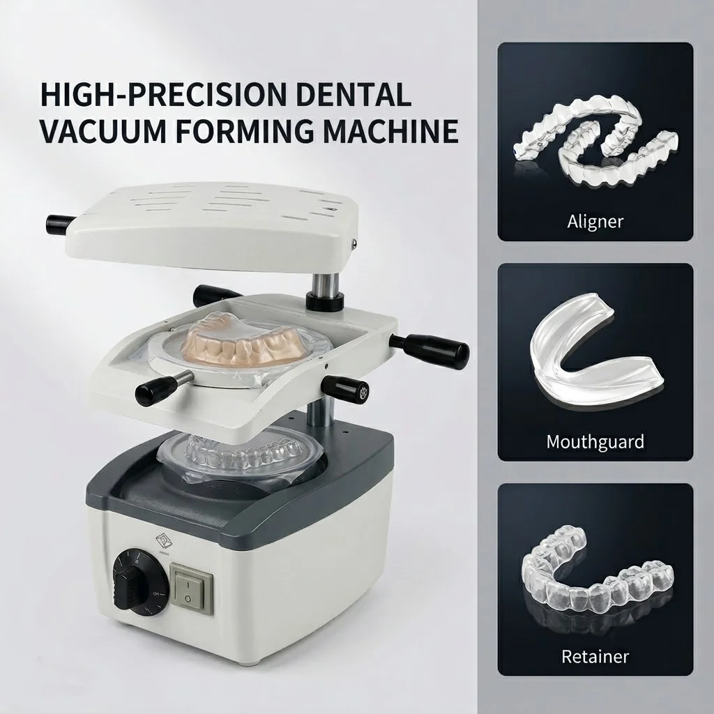 Professional Dental Vacuum Forming Machine Orthodontic Pressure Molding Unit for Retainers Night Guards Splints Lab Clinical Use