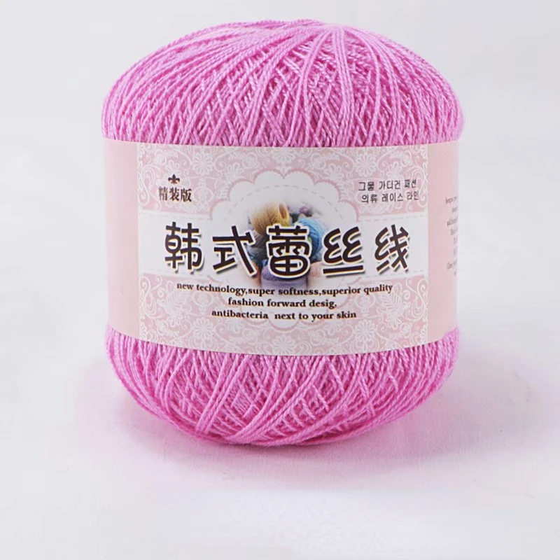 50g 8 # Lace Thread Knitting Yarn Pure Cotton Linen Thread Summer Ice Silk Thread Hand Made Diy Fine Woven Shawl Crochet Wool