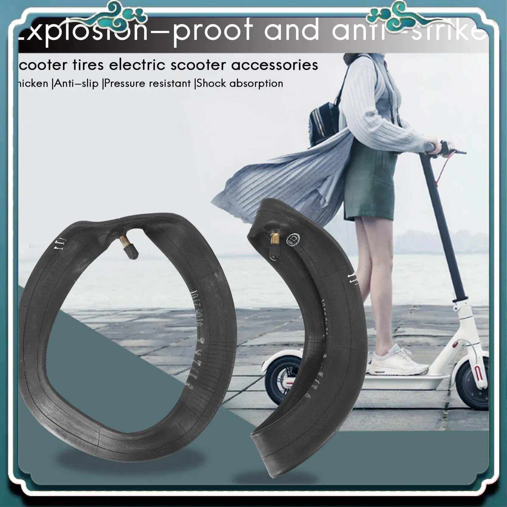 

Premium 2Pcs 8.5-Inch Thick Tyre Inner Tube 8 1/2 X 2 For Xiaomi Mijia M365 Electric Scooter Inflated Spare Tire Replace Tube