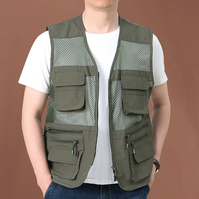 Baseball Jacket Outdoor Fishing Vest Fashionable Casual Unloading Designer Bigsize Custom Luxury Mesh Elegant Tools Pocket