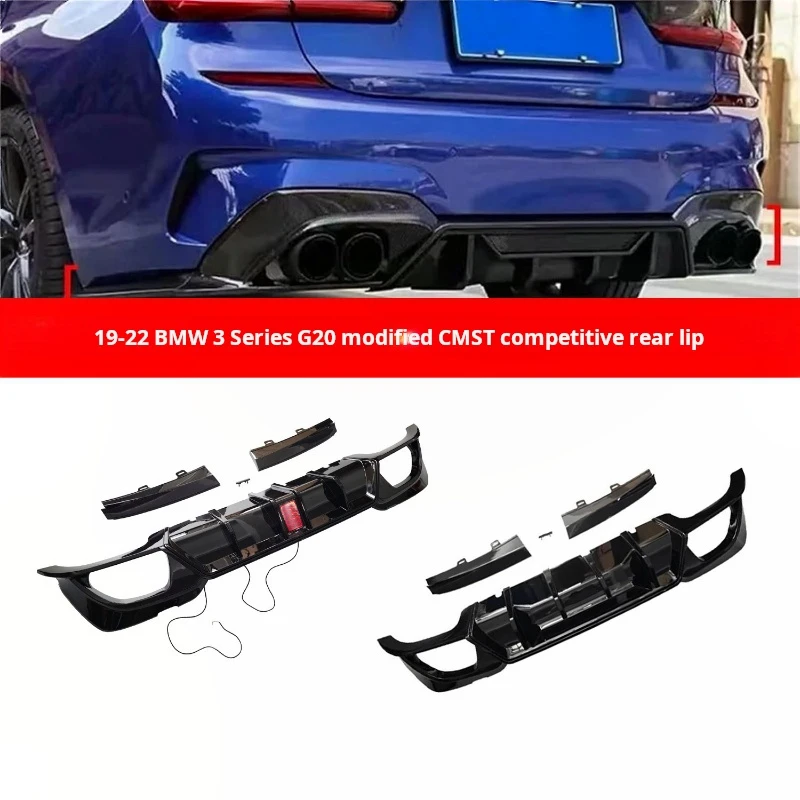 Rear Bumper Diffuser Lip For Bmw 3 Series G20 Modified Cmst Racing Style Rear Lip With Lights 2019 2020 2021 2022