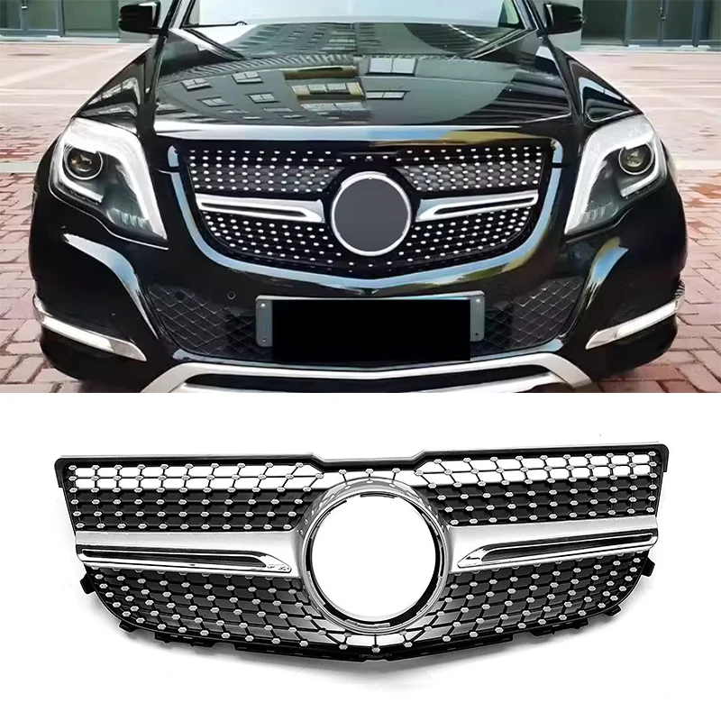 

Front Hood Grille Racing Grill For Mercedes-Benz GLK Class X204 GLK260 GLK300 GLK350 2013-2015 Upgrade Diamond Style Grills