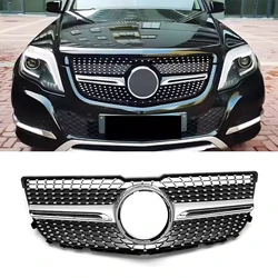 Front Hood Grille Racing Grill For Mercedes-Benz GLK Class X204 GLK260 GLK300 GLK350 2013-2015 Upgrade Diamond Style Grills
