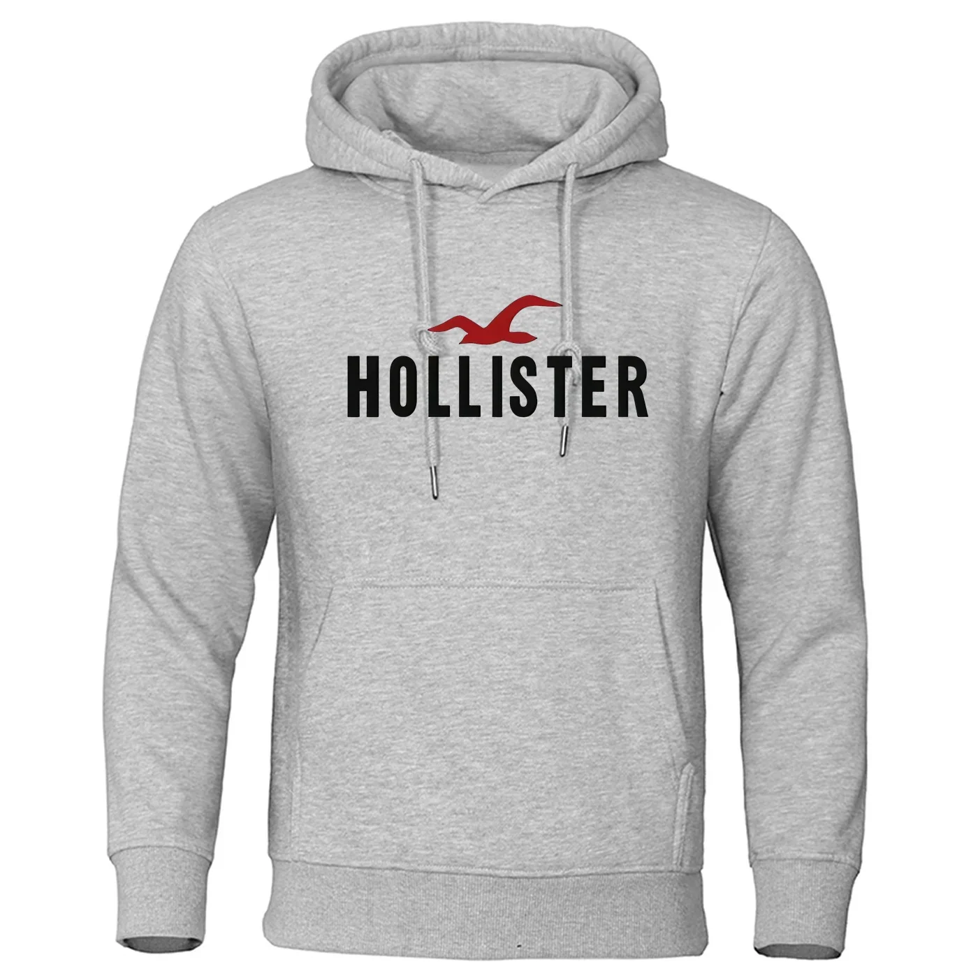 

Men's Hollister Printed Casual Sweater, Round Collar Pullover, Hip-Hop Hoodie, Trendy New, Autumn and Winter 2024