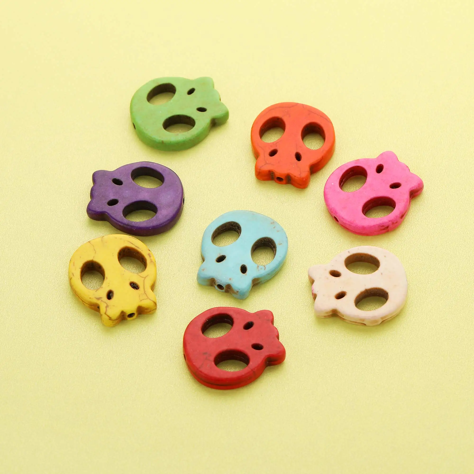 

10Pcs 15MM 20MM Dyed Color Turquoise Skull Stone Beads,DIY Beading Supplies 4160052