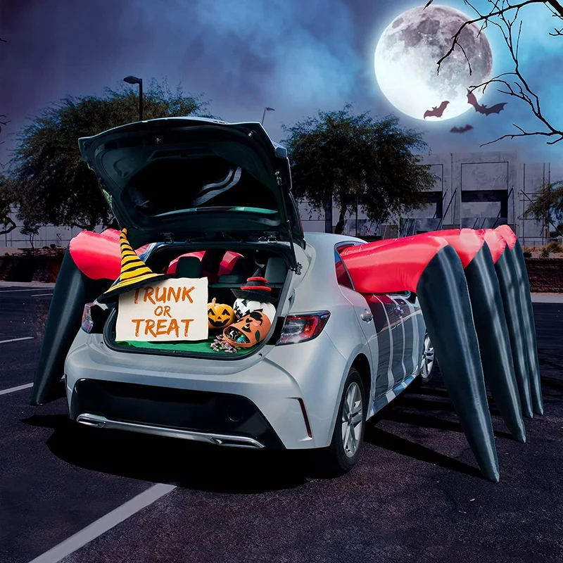 Customized Halloween LED Light-Up Ghost Pumpkin Arch Car Inflatable Trunk Decoration New Party Banners Supply Made Durable Paper