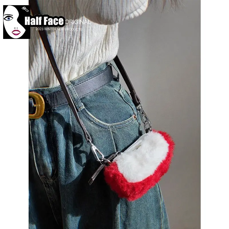 Y2K ragazze Harajuku donne gotico Punk natale portachiavi rossetto auricolari una spalla Mini borsa Lolita borse a tracolla Tote