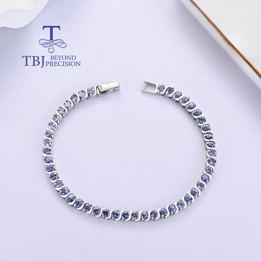 Luxury Rare Gemstone Natural Blue Tanzanite Twist Design Bracelet S925 Silver Fine jewelry women Anniversary & Engagement Gift