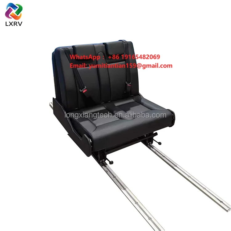 LXRV Leather Waterproof Seatbelt Shoulder 2-fold Convertible Bed RV Single Seat Motorhome Camper Campervan Caravan