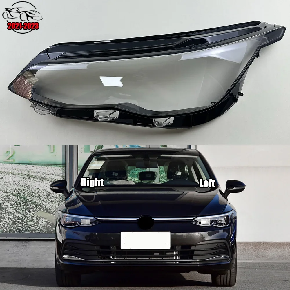 

For Volkswagen VW Golf 8 MK8 R-Line GTI 2021 2022 2023 Headlamps Transparent Lampshades Lamp Light Lens Glass Shell