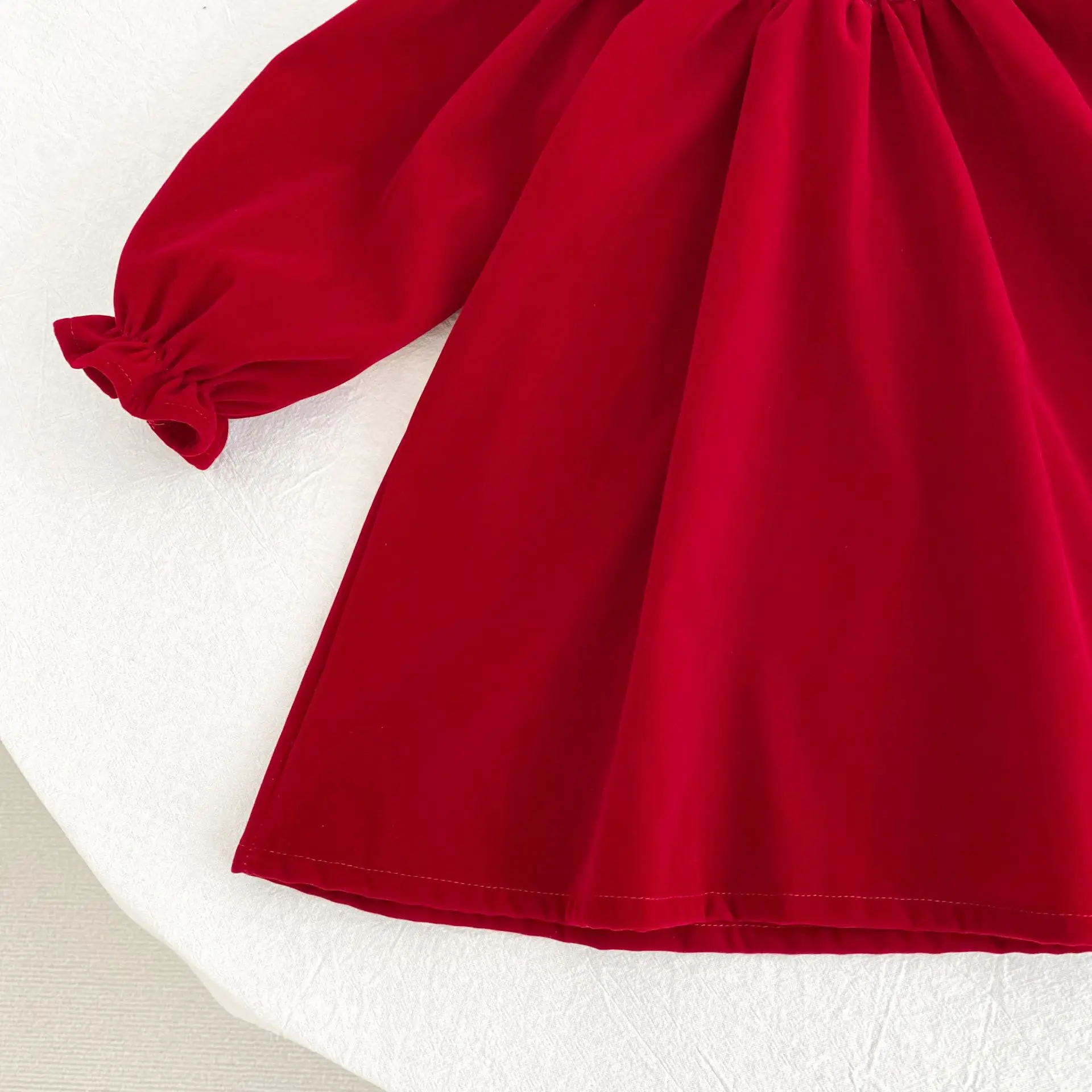 Weihnachten Party Kleid Baby Mädchen Bogen Prinzessin Rüschen Finish Kleid Mode Weihnachten Urlaub Herbst Winter Tragen Kinder Mädchen Kleid – Detail 10