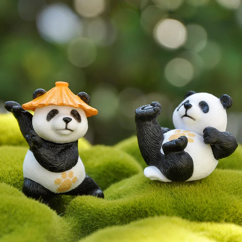 Cartoon Kongfu Panda Car Decoration giocattoli popolari Souvenir Fairy Garden miniature Action Figures Desktop Home Decor