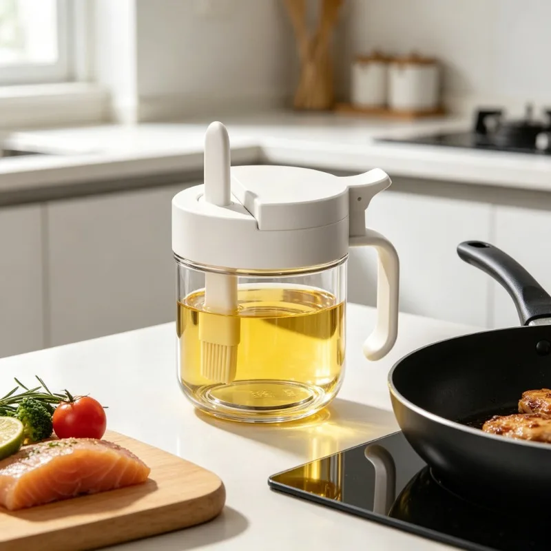 1PC Press Lid Plastic Spice Jar Airtight Moisture Proof Spoon Separator Seasoning Container Salt Shaker for Kitchen Storage
