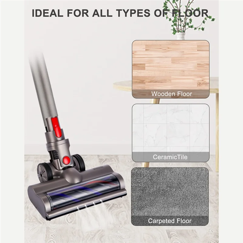 Электрическая моторизованная щетка Turbo для V8 V10 V11 V15, очиститель щеток со светодиодной подсветкой для ковровой плитки, твердого пола