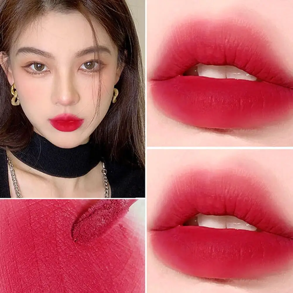 Vernis à lèvres rose fleurs de cerisier confits, velours mat, ne se décolore pas, crème à lèvres imperméable, brillant à lèvres, maquillage pour femmes