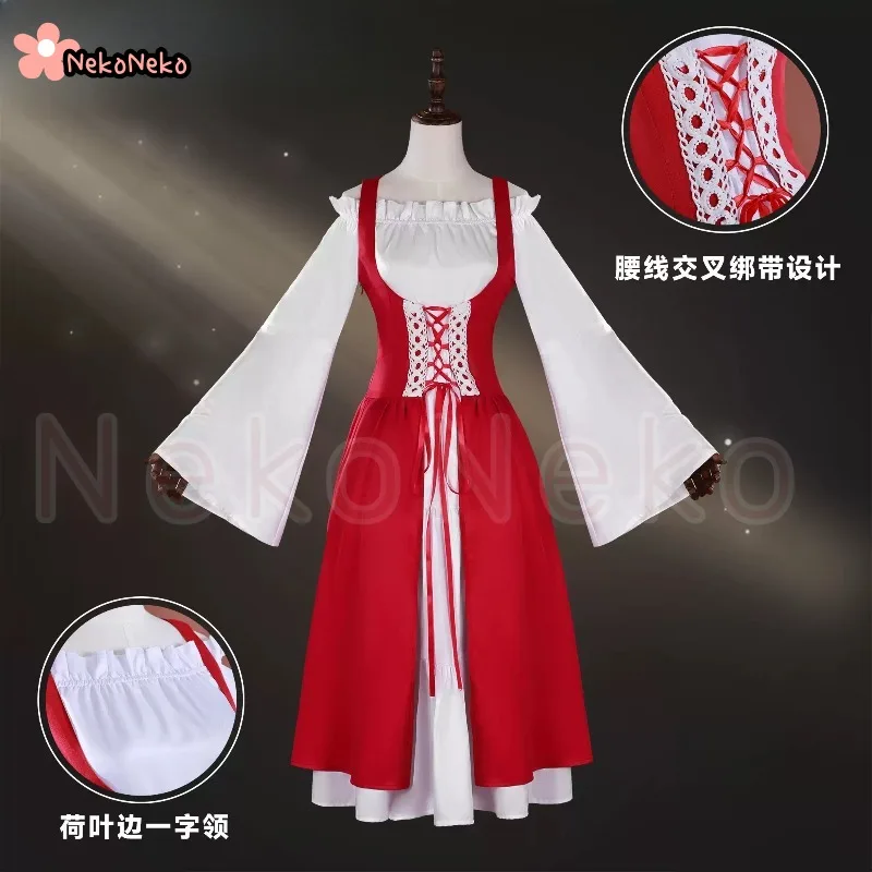 

Women Irish Dress Renaissance Outfit Female Medieval Costume Red Victorian Dresses Performance Outfit Halloween Cosplay Costumes
