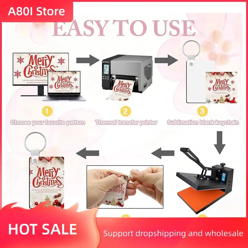 

A80I 360 PCS Sublimation Keychains In Bulk, Double Sided Heat Transfer Sublimation Decorative Blanks, Suitable For DIY