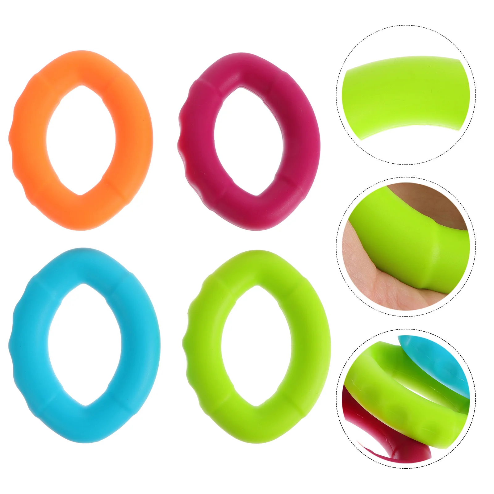 4 قطعة حلقة قبضة سيليكون مرن قوي لتدريب قوة اليد المضادة للانزلاق تدليك المنزل السفر اللياقة البدنية التمارين #4