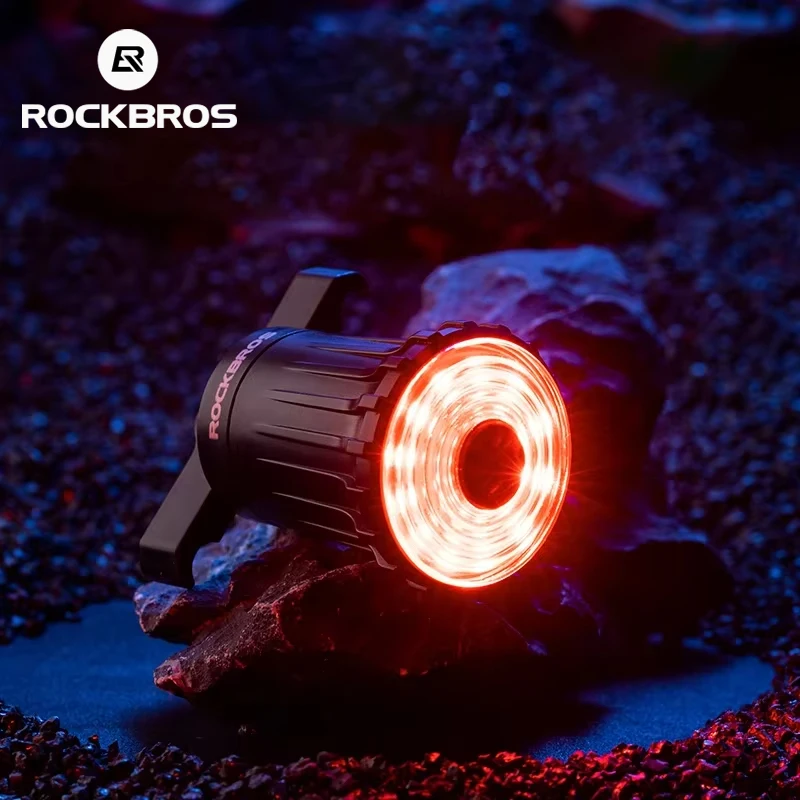 

ROCKBROS Bicycle Tail Light Intelligent Brake Flashlight USB Rechargeable MTB Road Bike Warning Light Night Cycling Accessories