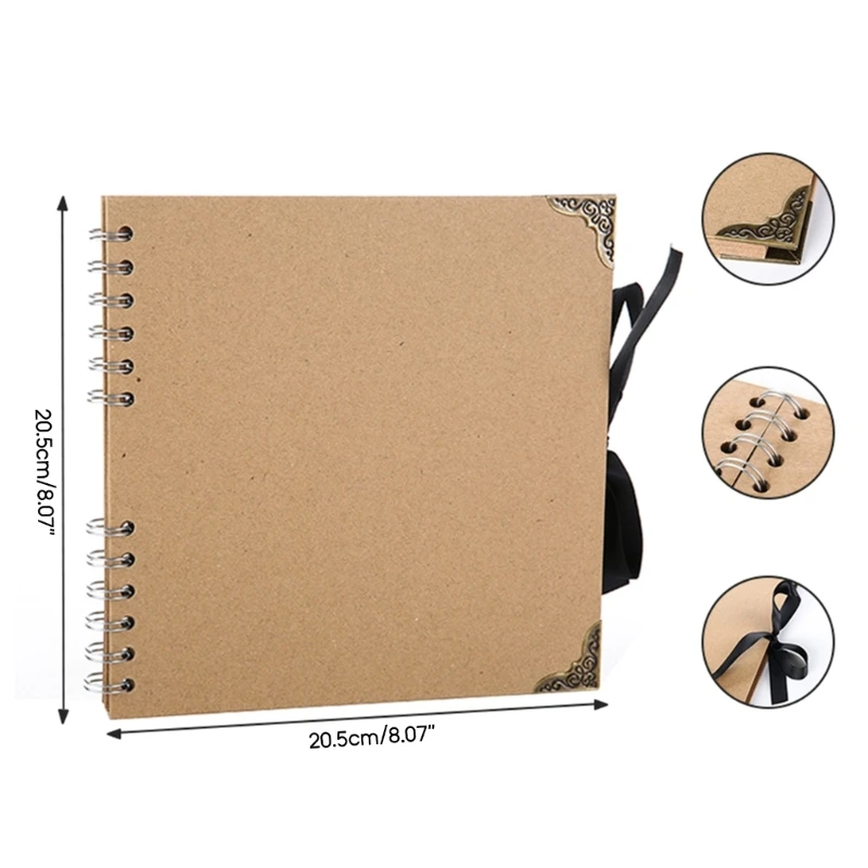 60 Pages Photo Album Kraft Paper Photocard Holder Book Multifunction for Picture Scrapbooking Albums DIY Picture Craft