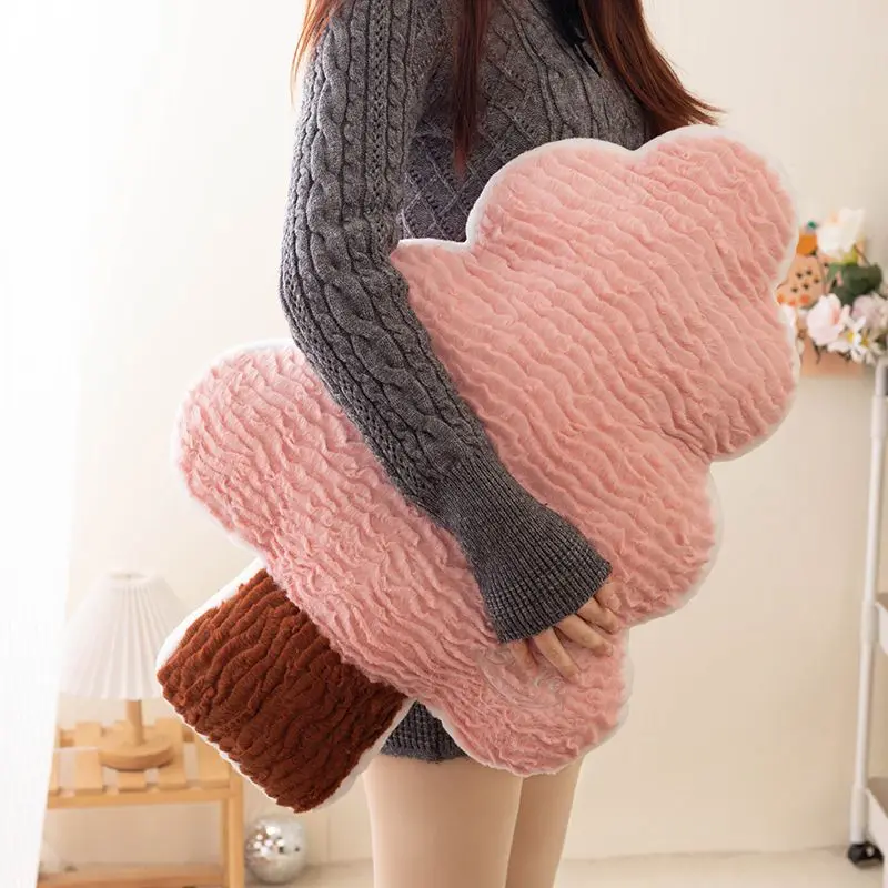 المتخصصة محاكاة الكرتون الصغيرة الصنوبر ألعاب من نسيج مخملي لطيف وسادة وسادة أريكة المنزل مكتب زهر الكرز كرسي داعم للفقرات القطنية #4