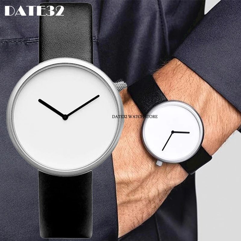 Minimalist Unisex Watch for Men Women Couple Simple Style Unique Dial Quartz Wristwatch Male Female Concept Pointer Wrist Clock