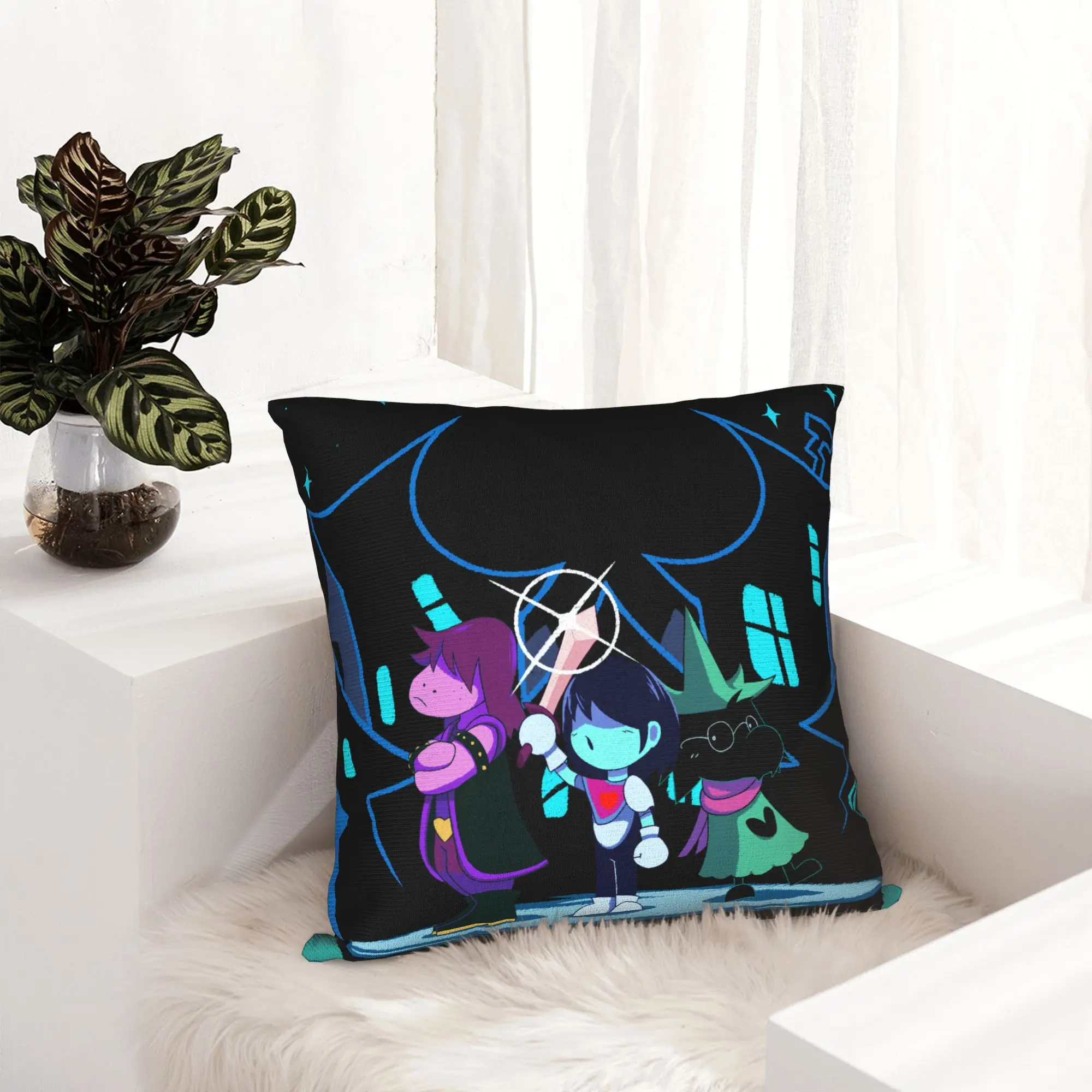 Deltarunes Kris Ralsei Susie Pillowcase Soft Cushion Cover Decorations  Pillow Case Cover Bedroom Square
