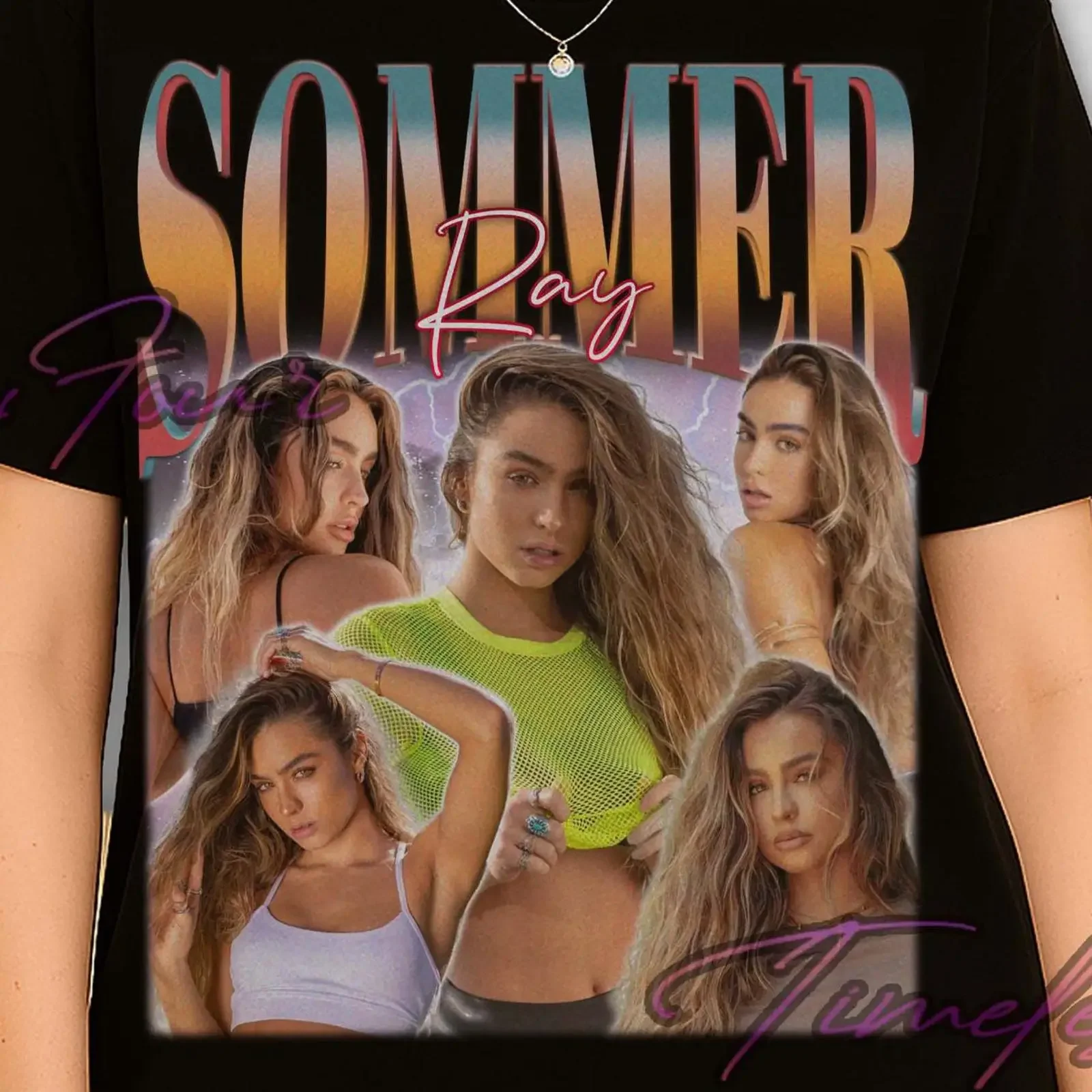 Vintage Sommer Ray Bootleg T Shirt Retro Celebrity Influencer Fan Casual  vintage Washed Breathable Comfortable streetwear