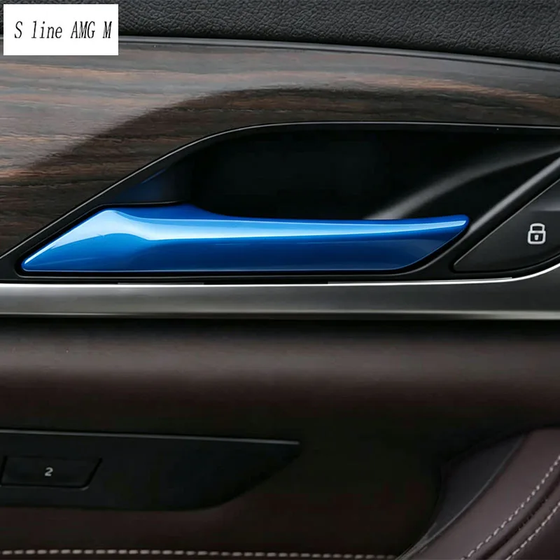 For BMW 5 Series G30 G38 2018-2023 RHD Carbon fiber Car Styling interior Door Pull Handle Frame Armrest box cover Sticker Trim