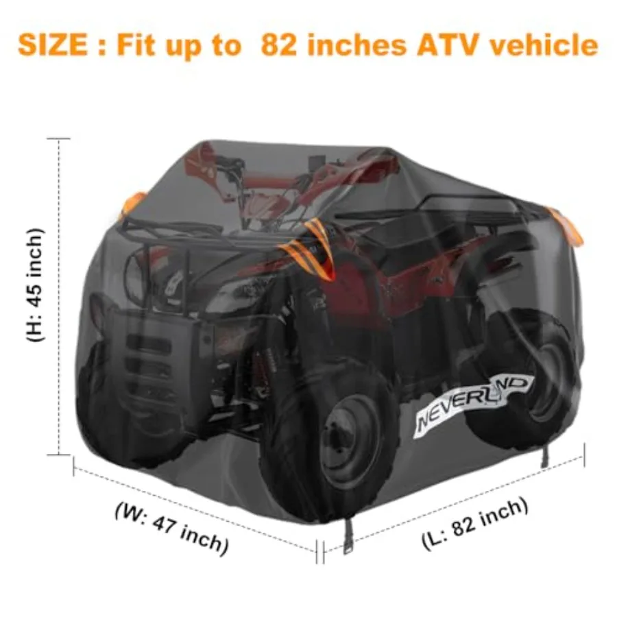 ATV Cover Waterproof Heavy Duty All Weather Protection '' 4 Wheeler Covers Outdoor Srage Compatible with Polaris Sportsman KFX