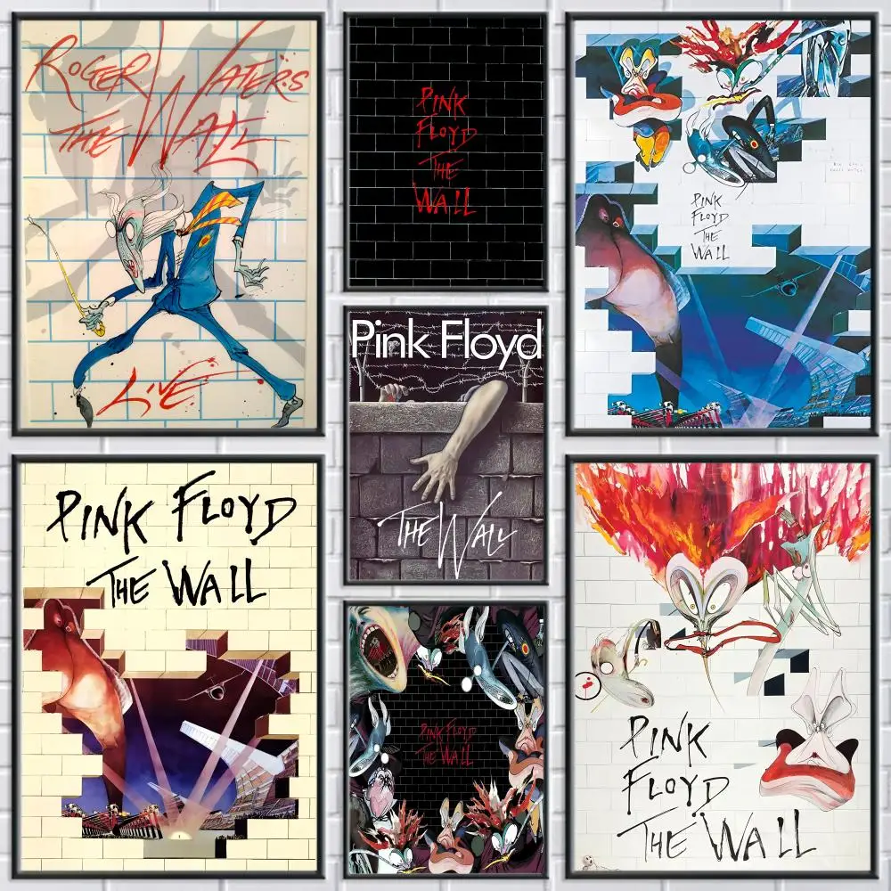 

Poster HD Art Sticky Wall Waterproof Home Living Room Bedroom Bar Aesthetic Decoration Classic Movie Pink Floyd-The Wall
