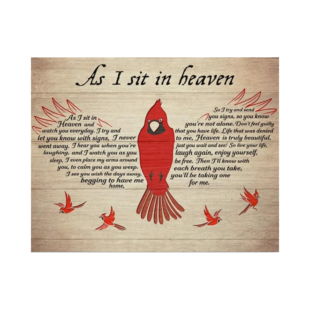 Кардинал, который упал с неба, когда я сидел на небесах, металлические знаки для украшения дома гаража, подарок для мамы