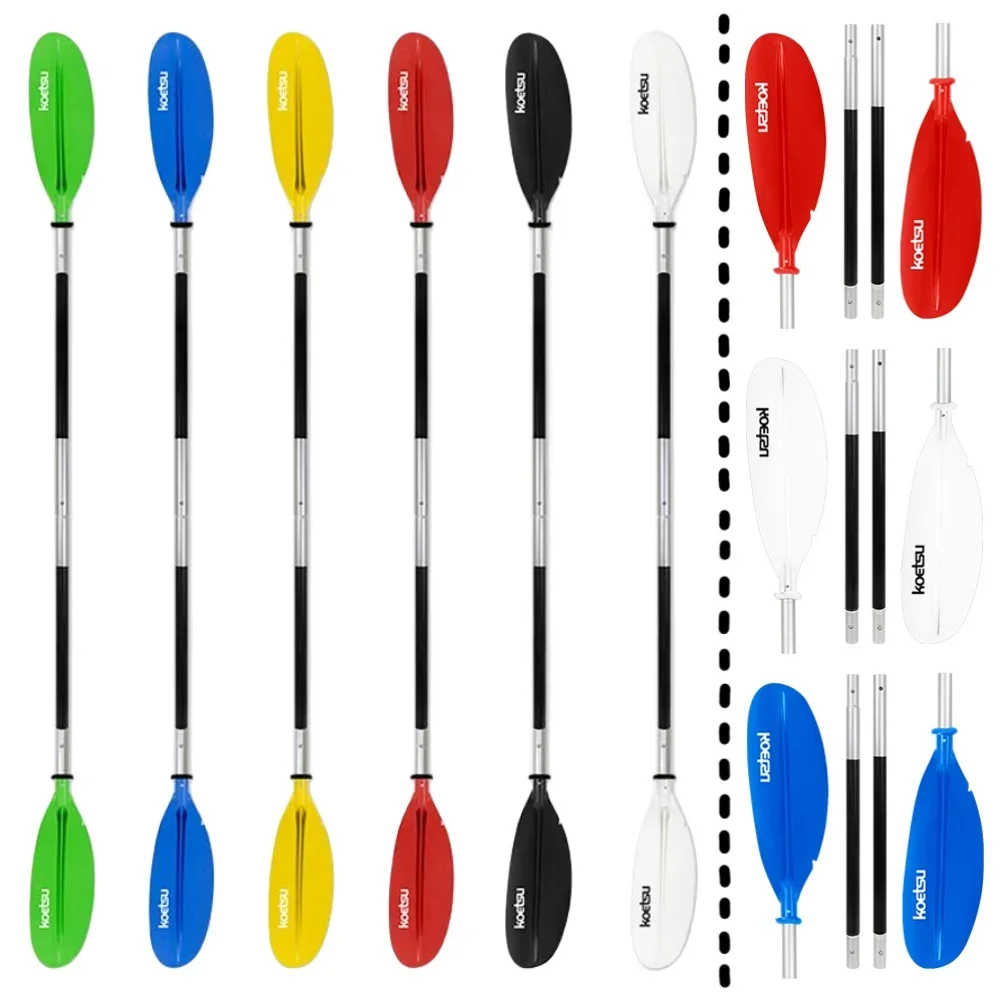 야외 수상 스포츠용 팽창식 카약 패들, 조정 가능한 더블 블레이드 서핑 패들, 알루미늄 합금, 4 섹션 