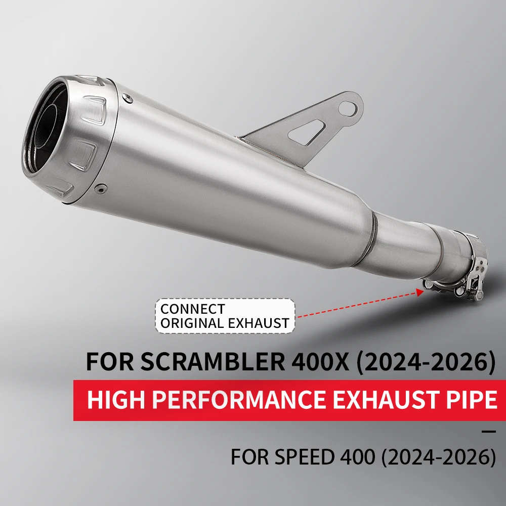 

Motorcycle Exhaust Pipe with DB Killer Suitable for Scrambler 400 X Speed 400 2024-2026