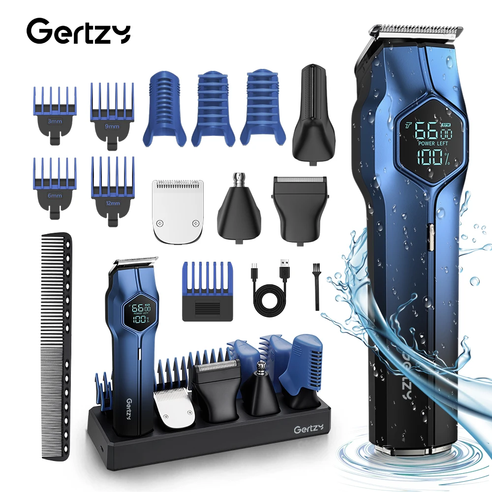 

Men's 5-in-1 professional beauty kit, USB rechargeable magnetic base, magnetic blade, electric hair clipper and trimmer set