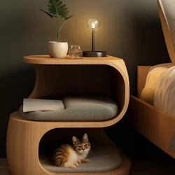 Cat kennel winter general coffee table bedside nightstand warm semi-closed cat house cat kennel human pet shared home