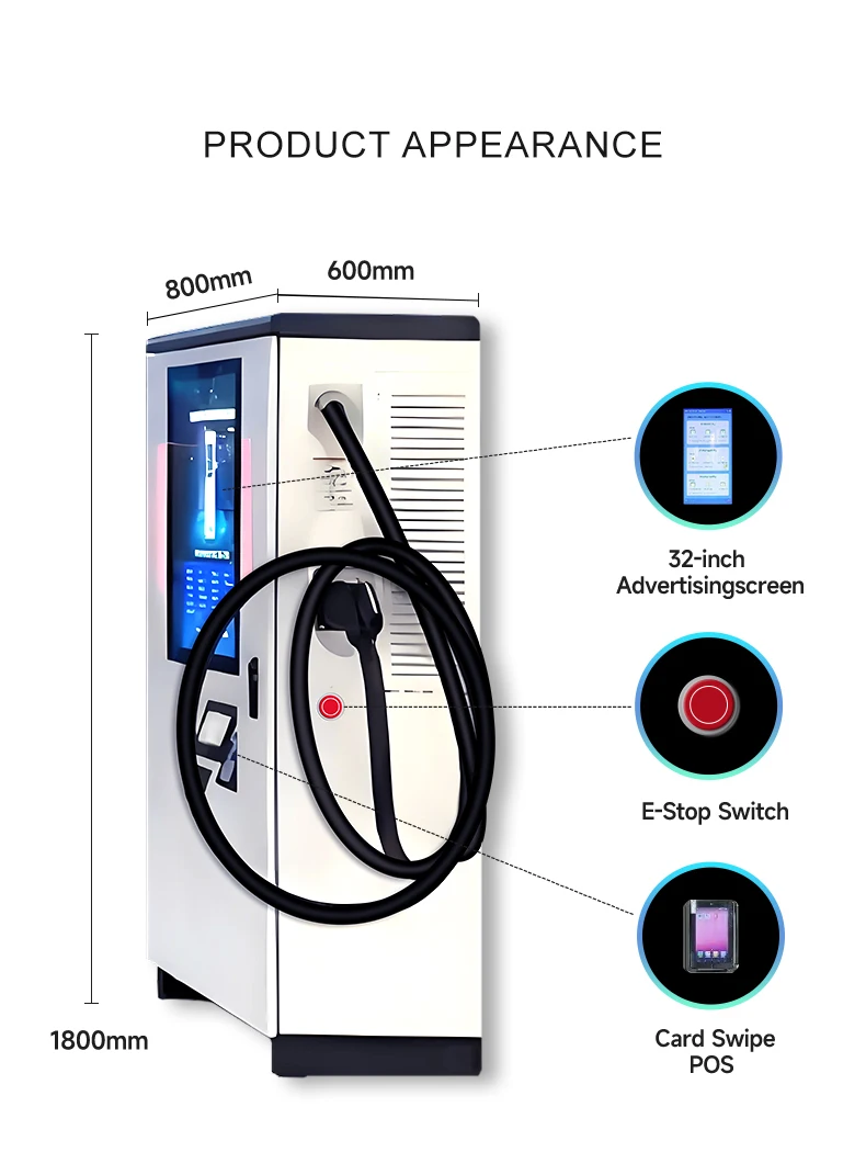 Advertising Screen DC EV Charger 160KW CCS2 EV DC Charging Pile Electric Vehicle Car Charger