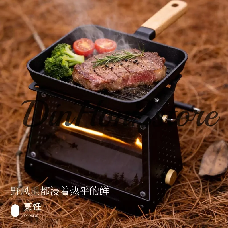 Second-generation small piano viewing stove stainless steel picnic heating stove ghee fuel portable outdoor camping