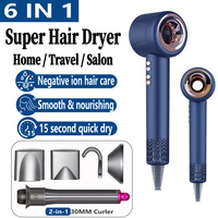 5-IN-1 Professional Hair-care Negative lon Hair dryer Salon Style Tool Leafess Hairdryer High Speed household Blow Dryer Gift