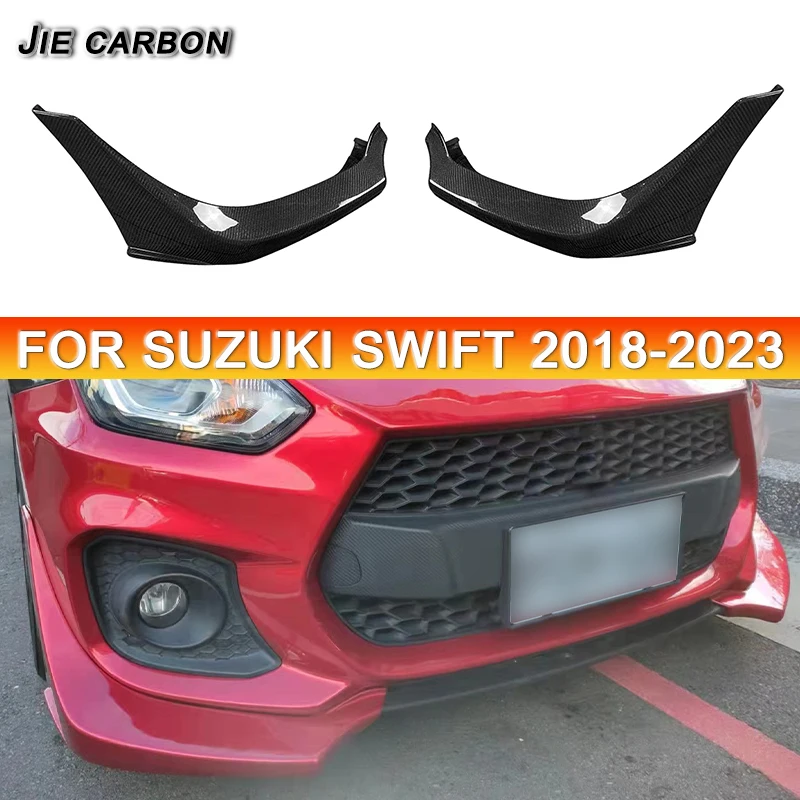 

For Suzuki Rain Bird 2018-2024 Sport Carbon Fiber Car Front Bumper Front Lip Corner Wrap Spoiler Diffuser Corner Guard Body Kit